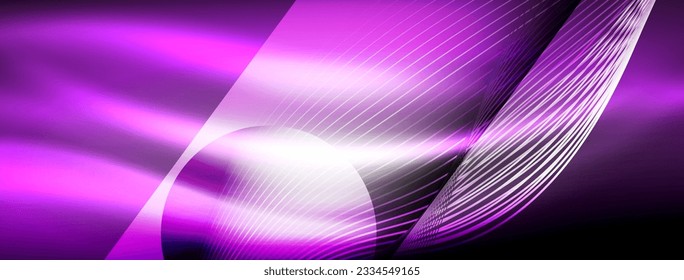Glowing neon wave abstract background - vibrant, luminescent waves pulsate in a captivating and electrifying display