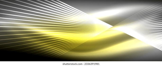 Glowing neon wave abstract background - vibrant, luminescent waves pulsate in a captivating and electrifying display