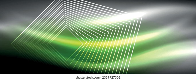 Abstrakter Neonwellen-Hintergrund - lebhafte, helle Wellen pulsieren in einem faszinierenden und elektrisierenden Display
