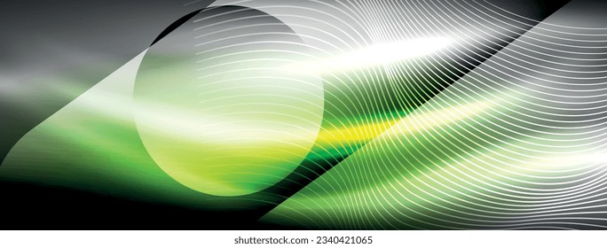Fondo abstracto de ondas de neón brillantes - ondas luminiscentes vibrantes pulsadas en una pantalla cautivadora y electrizante