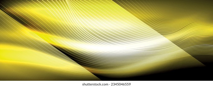 Glowing neon wave abstract background - vibrant, luminescent waves pulsate in a captivating and electrifying display