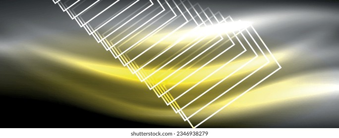 Glowing neon wave abstract background - vibrant, luminescent waves pulsate in a captivating and electrifying display