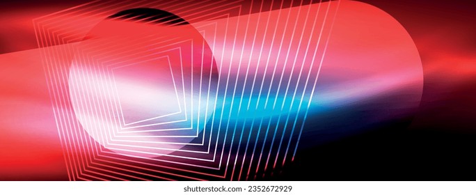 Glowing neon wave abstract background - vibrant, luminescent waves pulsate in a captivating and electrifying display