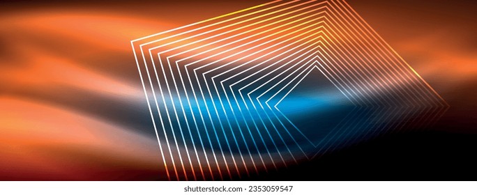 Glowing neon wave abstract background - vibrant, luminescent waves pulsate in a captivating and electrifying display