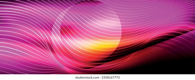 Fondo abstracto de ondas de neón brillantes - ondas luminiscentes vibrantes pulsadas en una pantalla cautivadora y electrizante