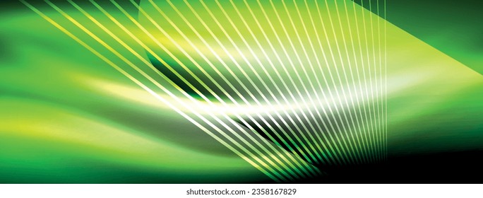 Fondo abstracto de ondas de neón brillantes - ondas luminiscentes vibrantes pulsadas en una pantalla cautivadora y electrizante