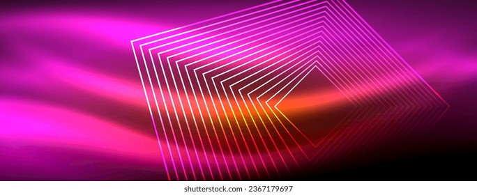 Fondo abstracto de ondas de neón brillantes - ondas luminiscentes vibrantes pulsadas en una pantalla cautivadora y electrizante