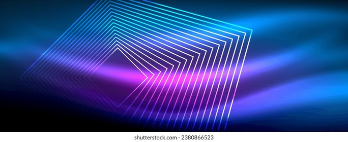 Glowing neon wave abstract background - vibrant, luminescent waves pulsate in a captivating and electrifying display