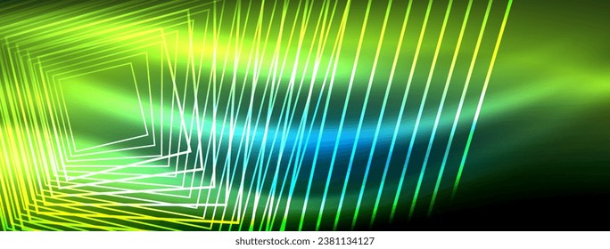Fondo abstracto de ondas de neón brillantes - ondas luminiscentes vibrantes pulsadas en una pantalla cautivadora y electrizante