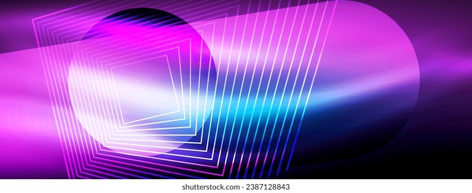 Glowing neon wave abstract background - vibrant, luminescent waves pulsate in a captivating and electrifying display