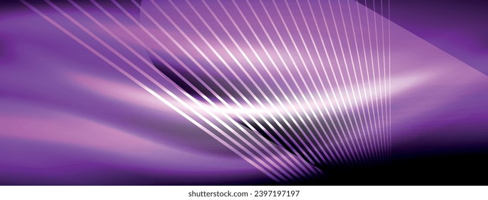 Glowing neon wave abstract background - vibrant, luminescent waves pulsate in a captivating and electrifying display