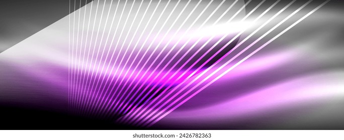 Glühende Neonwelle Abstrakter Hintergrund - Lebendige, lumineszierende Wellen pulsieren in einem fesselnden und elektrisierenden Display