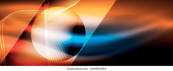 Fondo abstracto de la onda de neón brillante - vibrantes, ondas luminiscentes pulsan en una pantalla cautivadora y electrizante