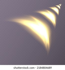 Glowing neon wave abstract light effect. Wavy luminous bright smooth curved lines, the movement of the energy flow of a magical glow.