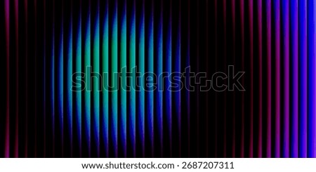 Glowing neon waves form vibrant circular gradient with fractal glass effect and blending purple cyan colors. Futuristic and dreamy background with wave effect adds fluid movement and dynamic depth

