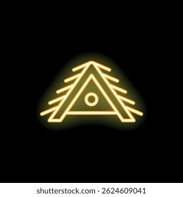 Brilhante neon amarelo spike trap em um fundo preto, perfeito para jogos e apps