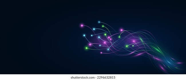 Glowing neural connectors connect with artificial intelligence to analyze network data. Big analysis concept. Vector illustration. EPS 10