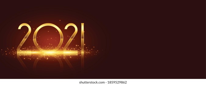El brillante año nuevo 2021 sobre fondo marrón