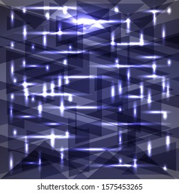 Glowing night geometry from a dangerous sea of cosmic stripes and extreme lines. Modern abstract disco style texture.