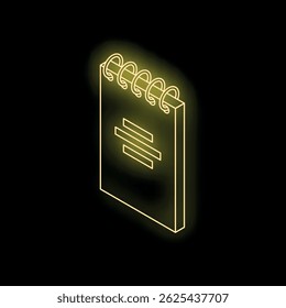 Glowing notepad sketch representing creative ideas, taking notes, brainstorming, and inspiration