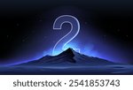 Glowing Number Two Over a Celestial Mountain–Striking Design for Countdown or Launch Events