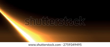 A glowing orange and black background with a smooth gradient. The background features a radiant orange light beam effect. Light leak background vector. Black background.