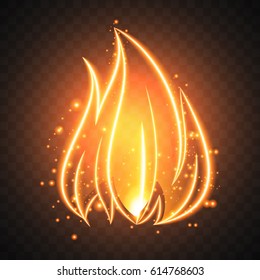 Glowing orange fire graphic