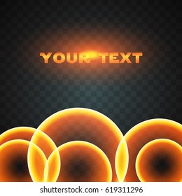 Glowing orange light. Orange light shining brightly. 