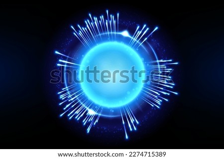 Glowing Orb and Light Rings, Blue  Glint sphere, Vector Illustration [[stock_photo]] © 