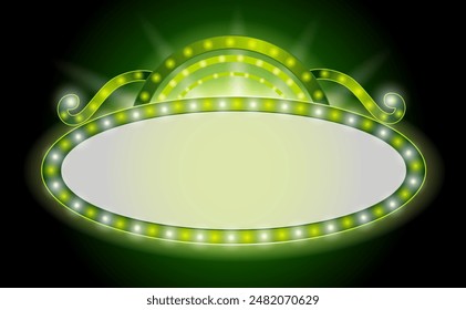 Glowing oval sign. Vector illustration