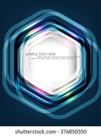 glowing overlapping hexagon on dark background