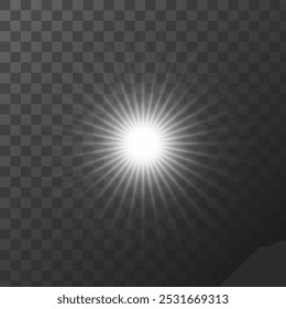 Glowing particles glowing glare effect, Vector neon transparent design elements.