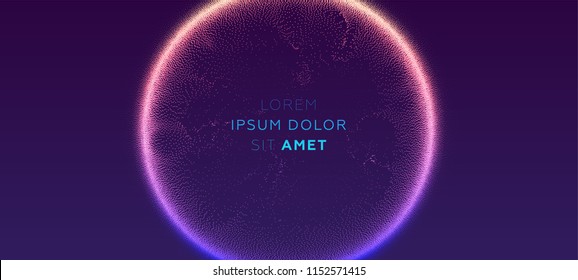 Glowing particles liquid dynamic flow. Trendy fluid cover design. Eps10 vector illustration