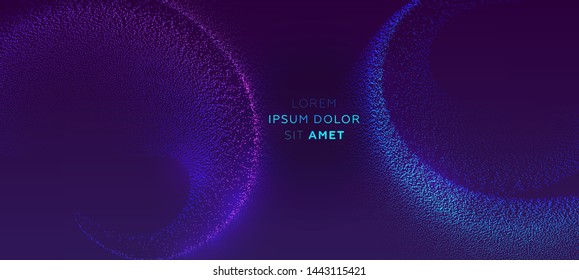 Glowing particles liquid dynamic flow. Trendy fluid cover design. Eps10 vector illustration