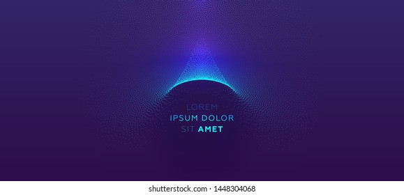 Glowing particles liquid dynamic flow. Trendy fluid cover design. Eps10 vector illustration