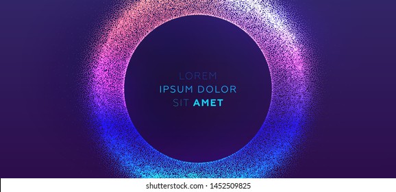 Glowing particles liquid dynamic flow. Trendy fluid cover design. Eps10 vector illustration