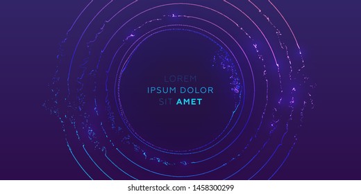 Glowing particles liquid dynamic flow. Trendy fluid cover design. Eps10 vector illustration
