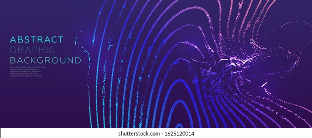 Glowing particles liquid dynamic flow. Trendy fluid cover design. Eps10 vector illustration