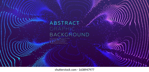 Glowing particles liquid dynamic flow. Trendy fluid cover design. Eps10 vector illustration