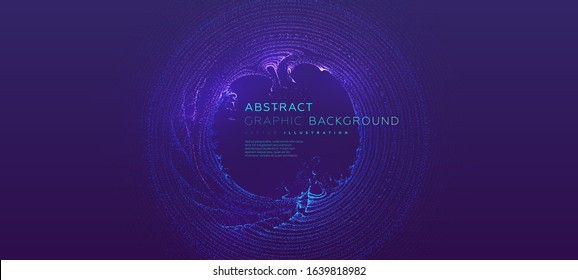 Glowing particles liquid dynamic flow. Trendy fluid cover design. Eps10 vector illustration