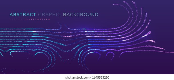 Glowing particles liquid dynamic flow. Trendy fluid cover design. Eps10 vector illustration