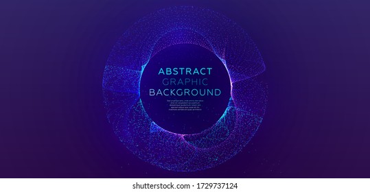 Glowing particles liquid dynamic flow. Trendy fluid cover design. Eps10 vector illustration