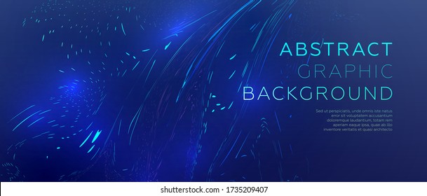 Glowing particles liquid dynamic flow. Trendy fluid cover design. Eps10 vector illustration