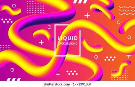 Glowing particles liquid dynamic flow. Trendy fluid cover design. Eps10 vector illustration