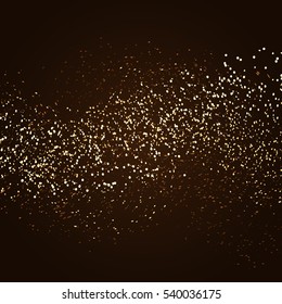 Partículas brillantes sobre fondo marrón. Ilustración del vector