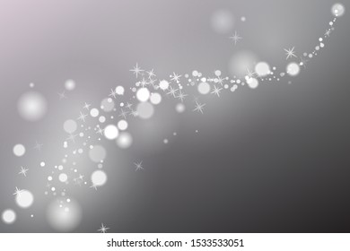 Glowing Particles. Vector illustration template. Gray background.