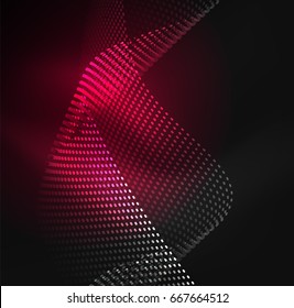 Glowing particles wave design template, vector technology light concept