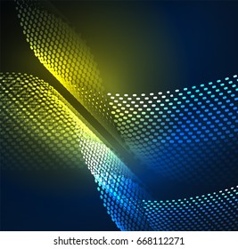 Glühende Partikel-Wellendesign-Vorlage, Vektorgrafik-Lichtkonzept