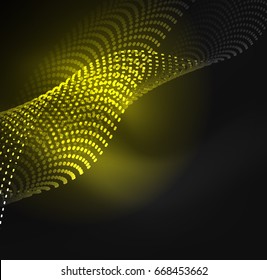 Glühende Partikel-Wellendesign-Vorlage, Vektorgrafik-Lichtkonzept