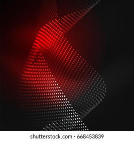 Plantilla de diseño de ondas de partículas brillantes, concepto de luz de tecnología vectorial